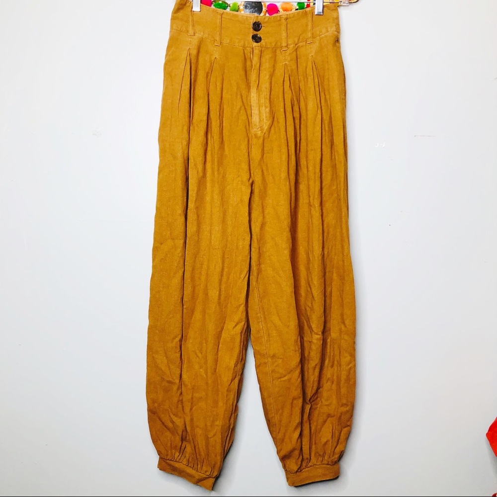 FREE PEOPLE rust orange linen blend harem pants